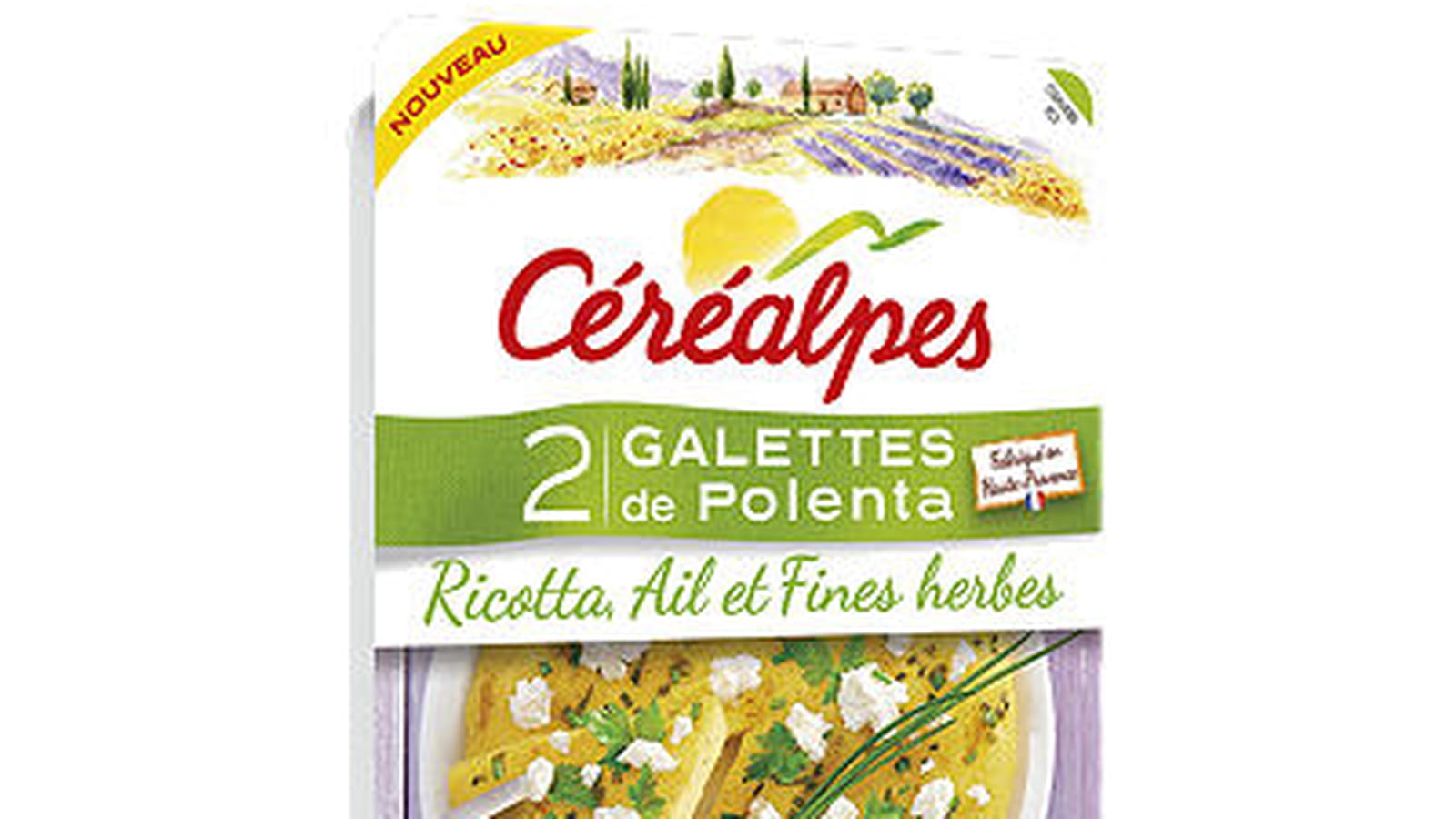 Galettes de Polenta Ricotta, Ail et Fines herbes de Céréalpes 
