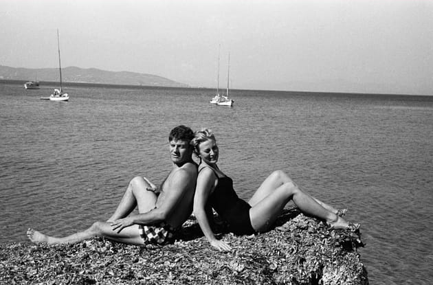 Rocher &agrave; deux et French Riviera avec Henri Vidal, 1958
