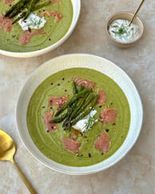 Soupe de courgettes, asperges et saumon fumé : Etape 6