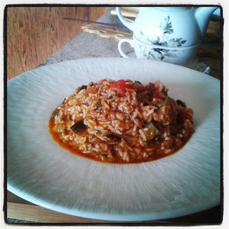 Recette de Pilaf de riz basmati au boeuf épicé et courgettes