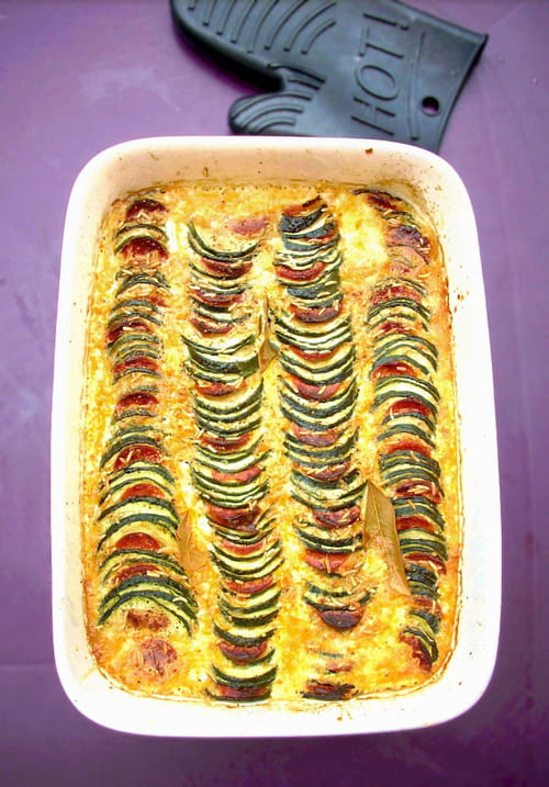 Tian de courgettes au chorizo