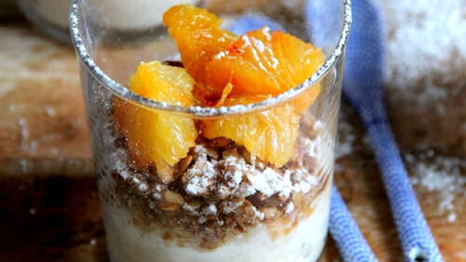 Verrines de riz au lait et oranges sanguines
