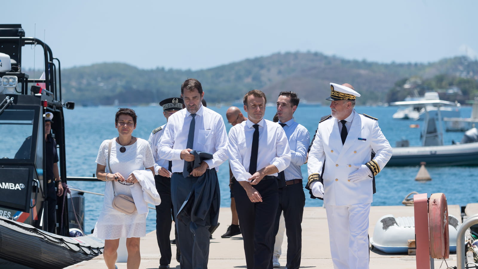 Annick Girardin, Christophe Castaner et Emmanuel Macron