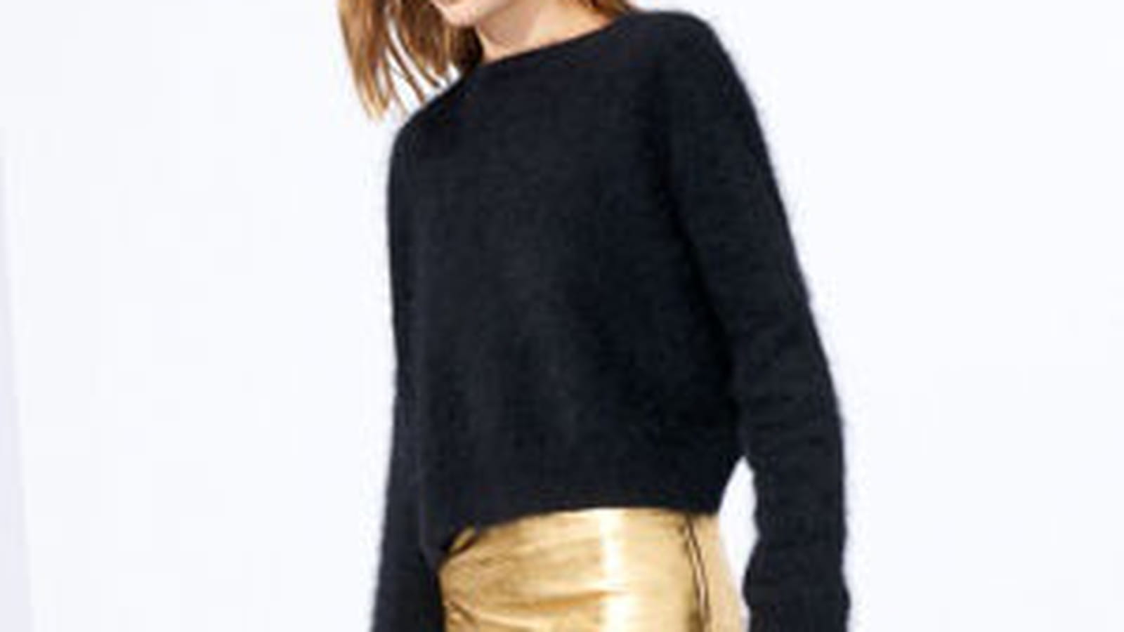 Jupe cuir métasé de Zara