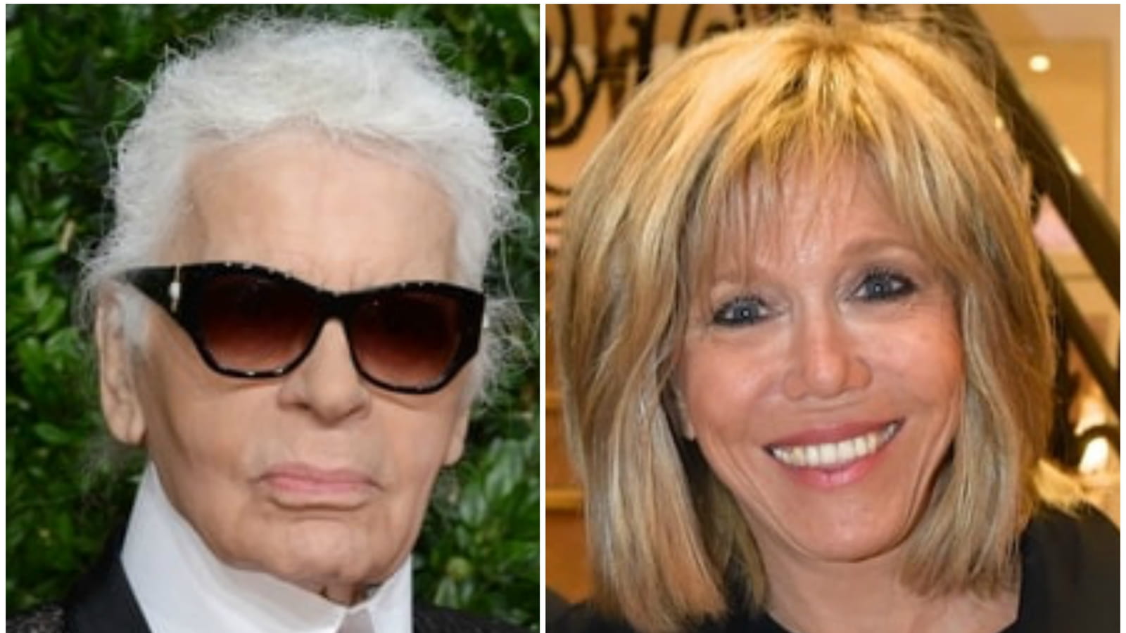 Karl Lagerfeld et Brigitte Macron