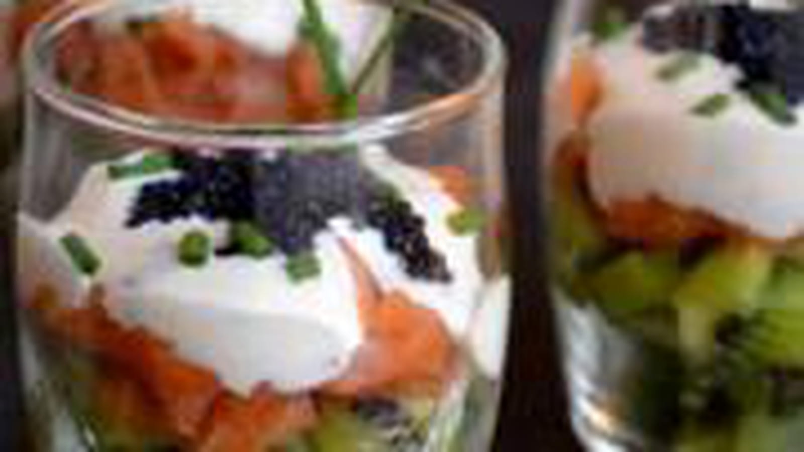 Verrines kiwis saumon fromage frais