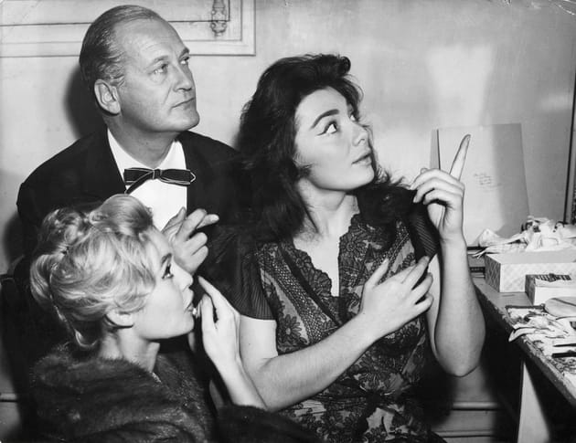 Avec Brigitte Bardot et Curd Jurgens, en 1957