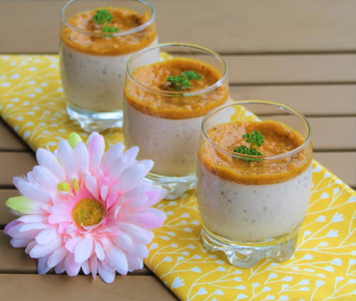 Panna cotta salée aux poivrons et olives noires