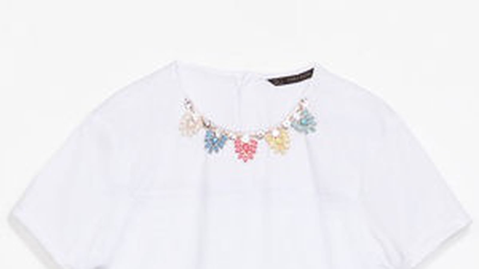 Top col bijoux de Zara