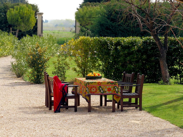 Le long d'une all&eacute;e de jardin
