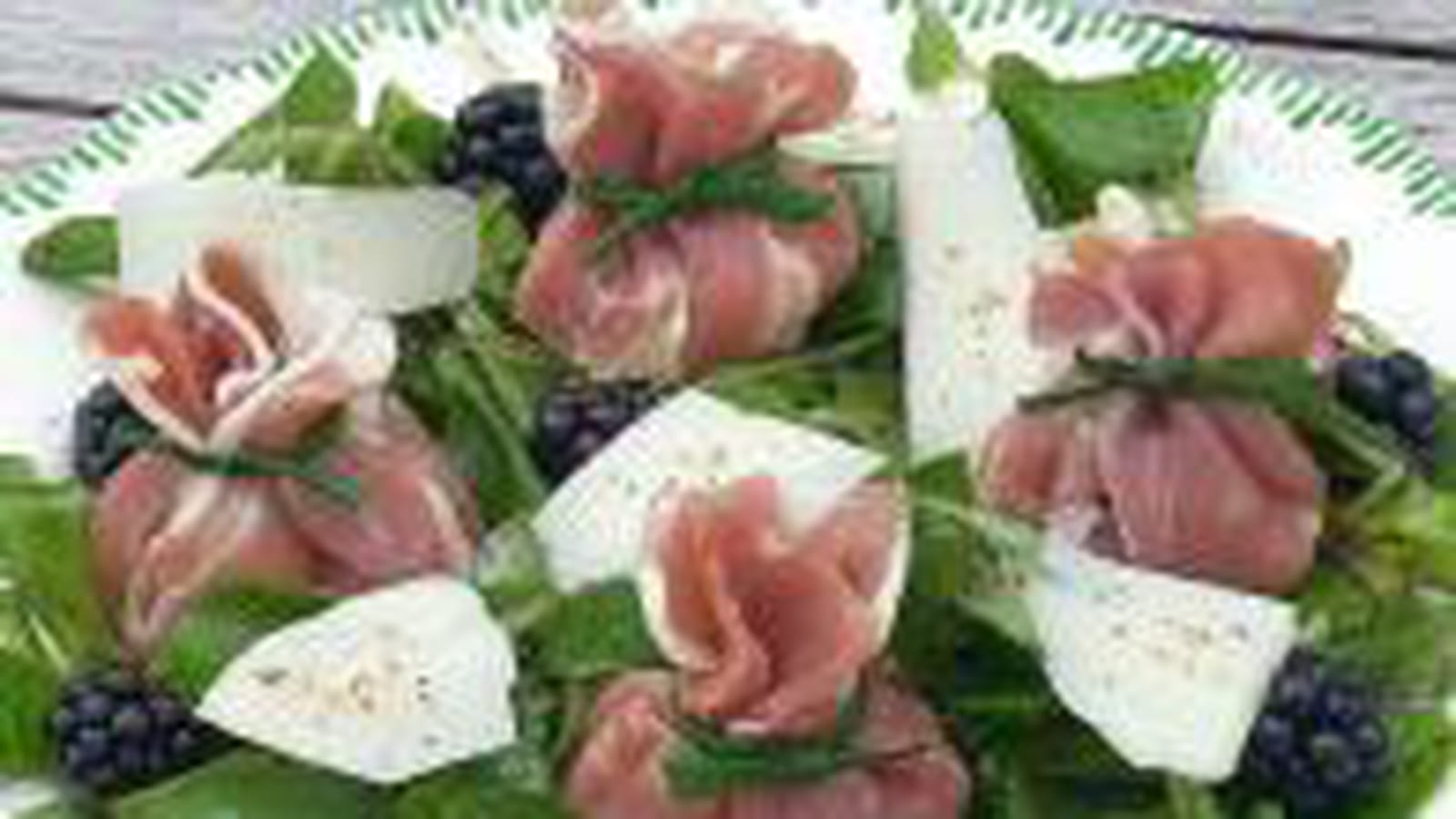 Aumônières de jambon de Bayonne aux poires et brebis