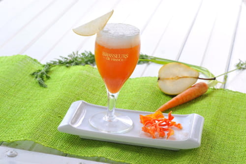 Cocktail Bière de Printemps, poire, carotte, gingembre Air de Printemps
