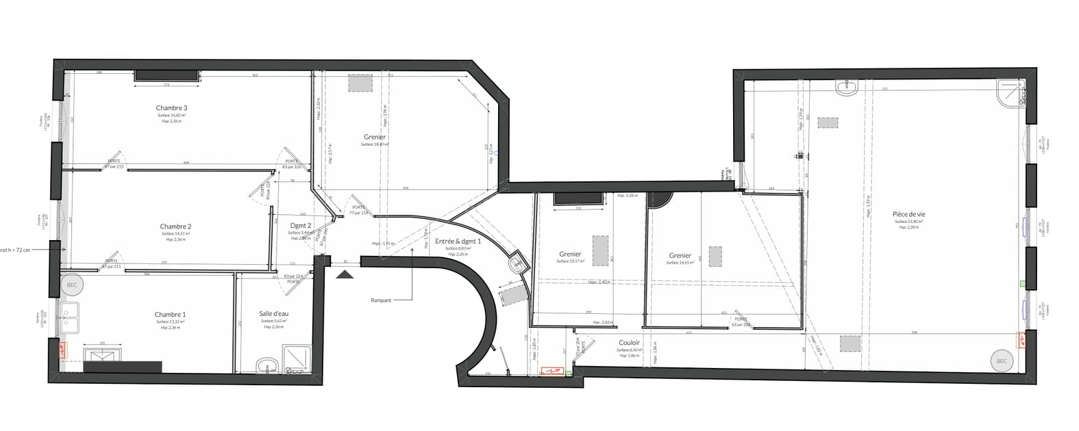 Le plan avant travaux