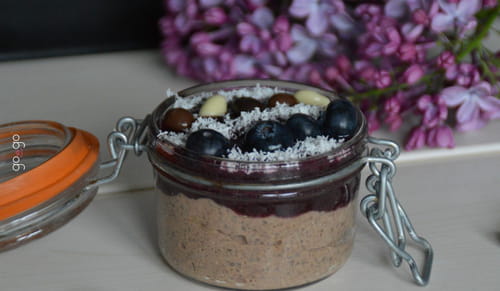 Chia pudding chocolat, fruits rouges