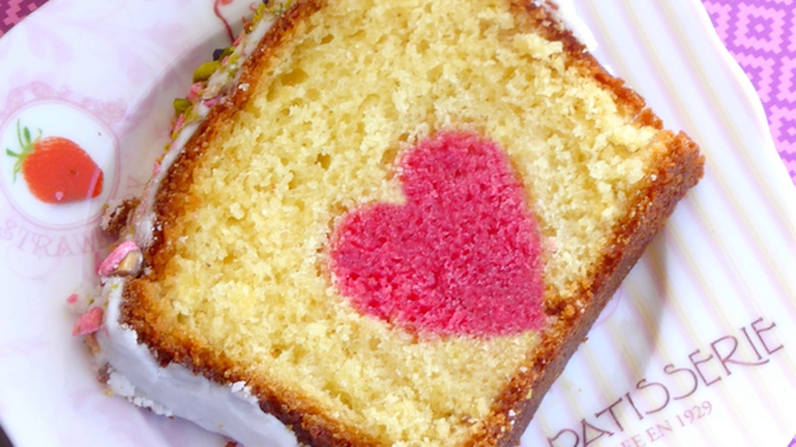 Cake vanille coeur surprise