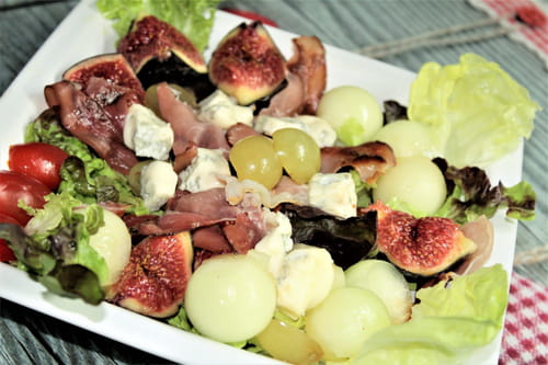 Salade de speck, melon et figues