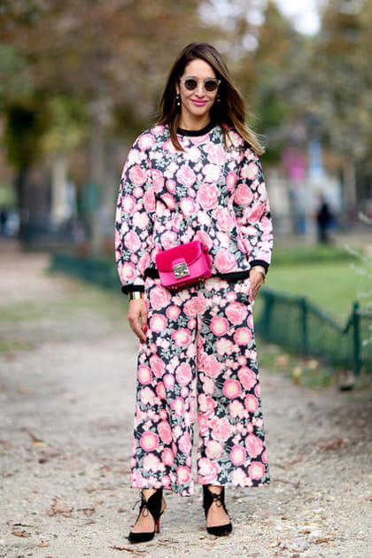 Street looks fashion week Paris&nbsp;: flower power