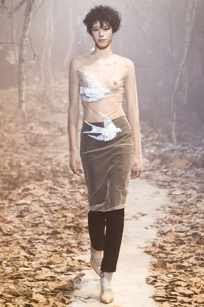 Dilone lors du d&eacute;fil&eacute; Off-White automne-hiver 2017-2018
