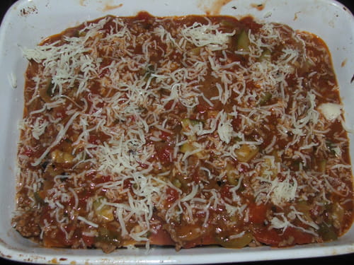 Lasagnes revisitées aux poivrons et courgettes