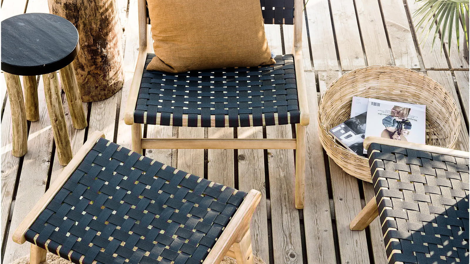 Fauteuil tressé outdoor Woood