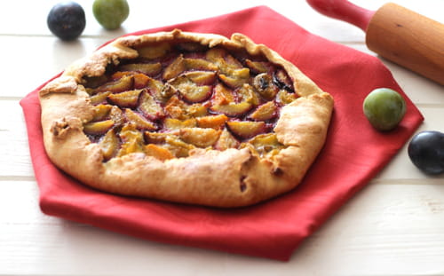 Tarte aux reines claudes et quetsches