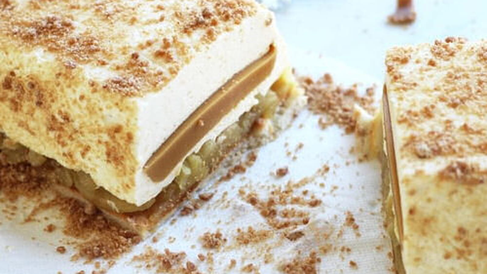 Bûche de Noël vanille, pomme et caramel