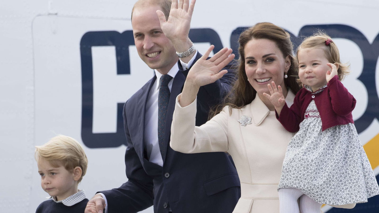 Kate Middleton, le prince William et leurs deux enfants 