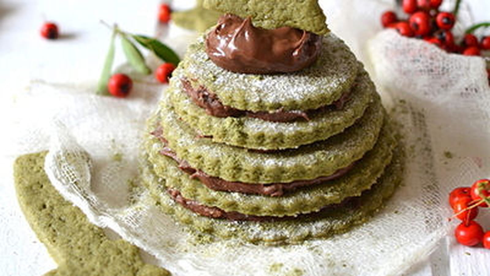 Biscuits matcha et pâte à tartiner