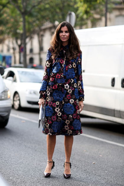Street looks fashion week Paris&nbsp;: fleuri