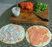 Wraps saumon-crudités : Etape 2