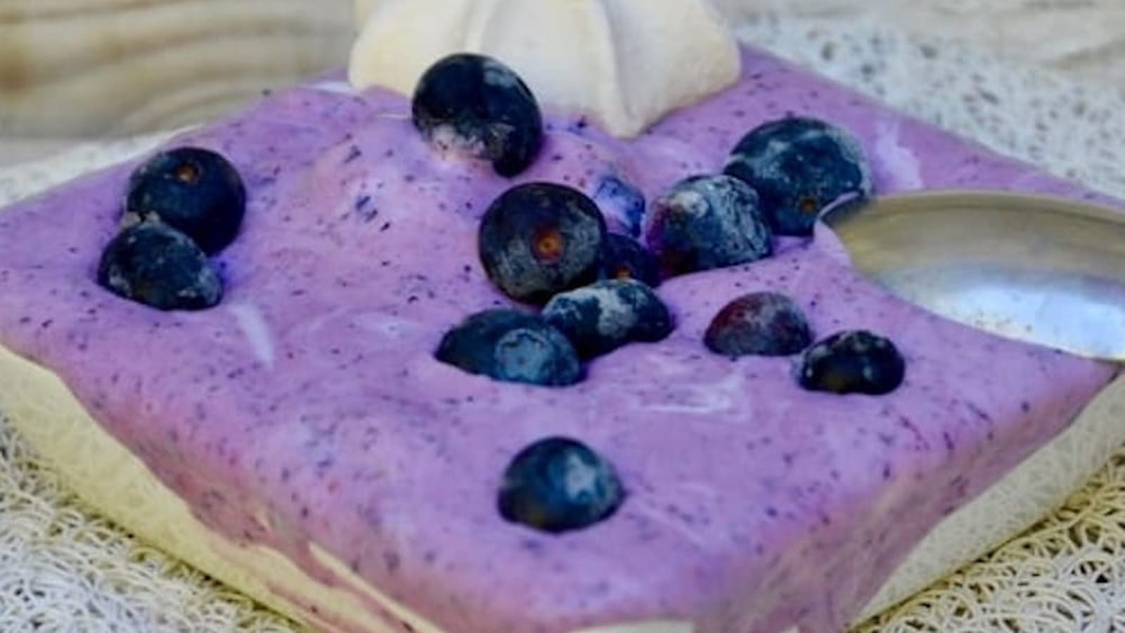 Yaourt glacé ou frozen yoghurt aux myrtilles