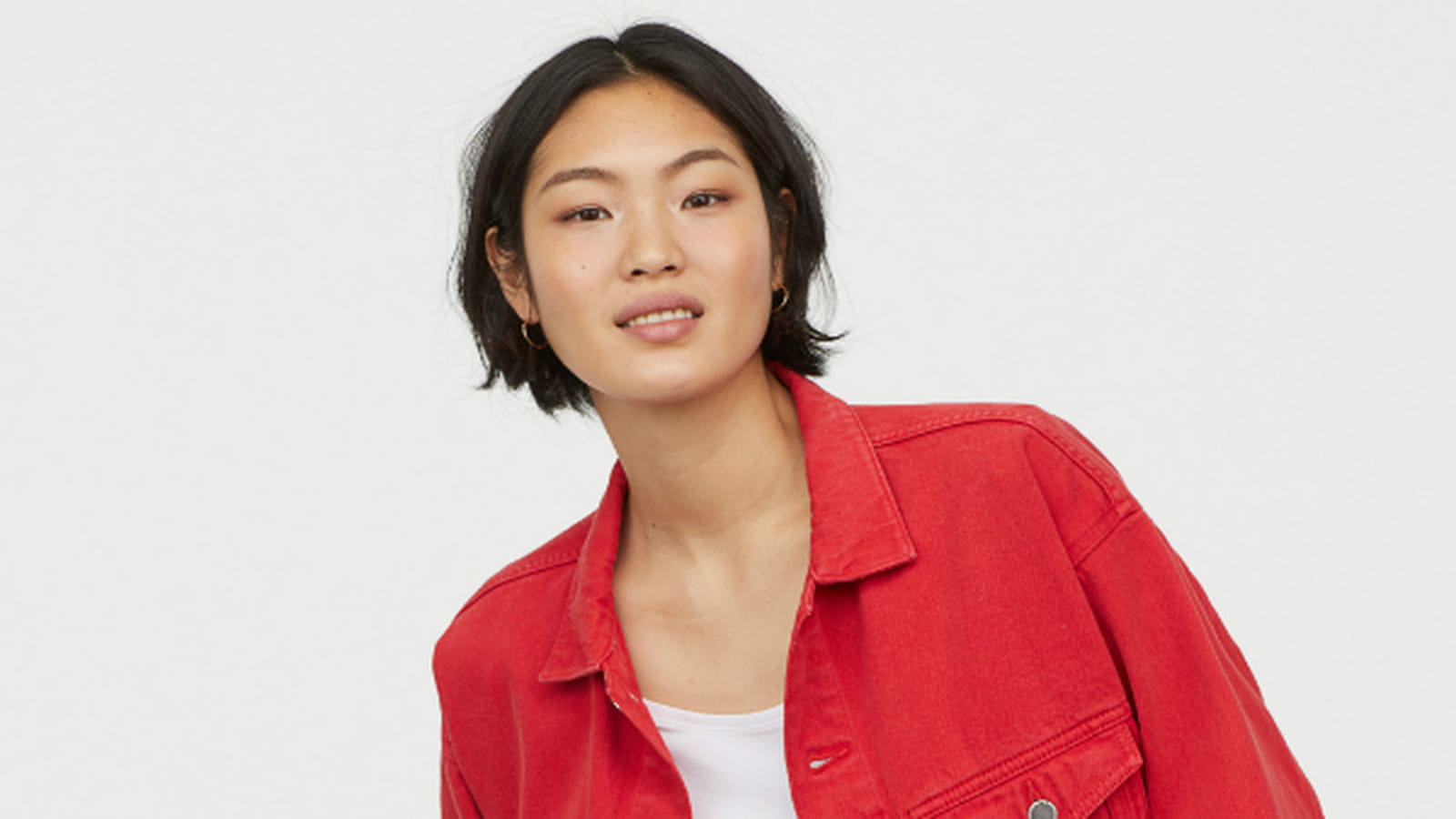 Veste jean rouge