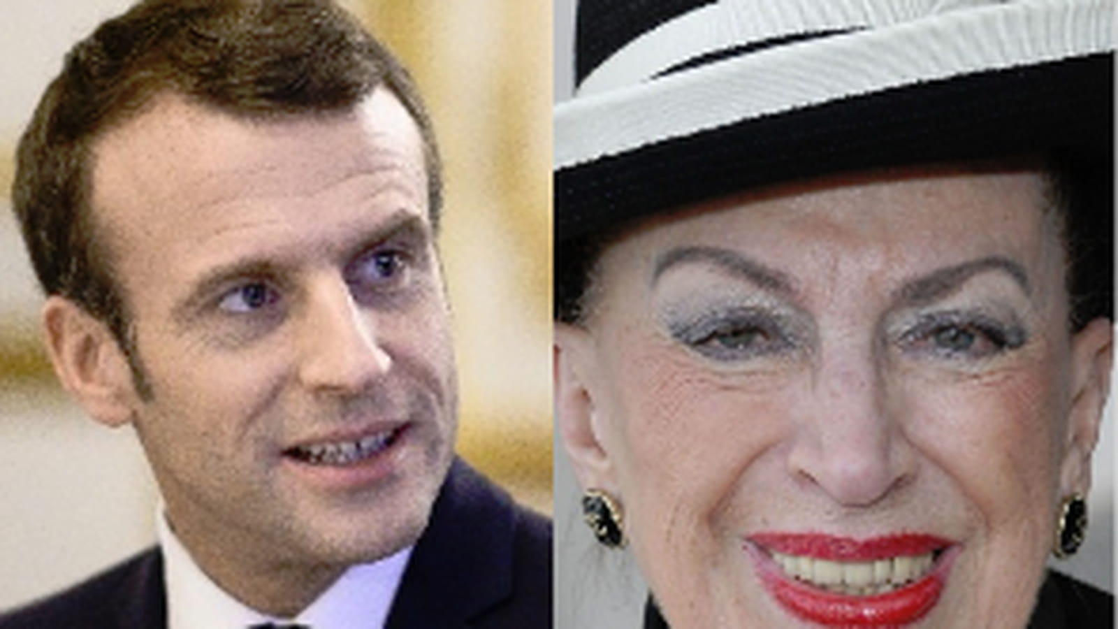 Geneviève de Fontenay et Emmanuel Macron