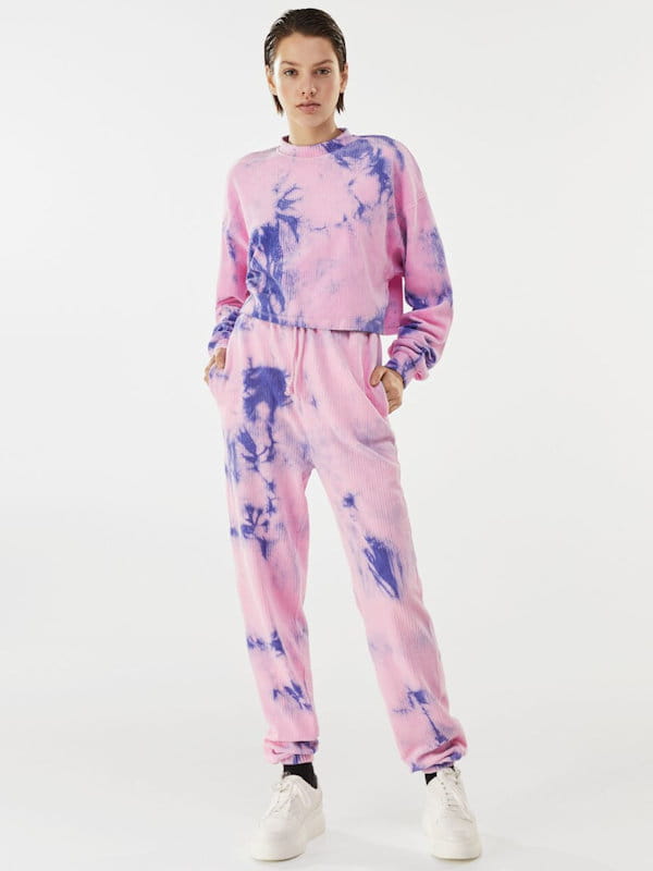 Pantalon De Jogging En Velours C tel De Bershka
