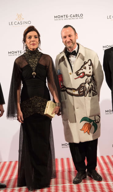 Caroline de Monaco en robe noire transparente