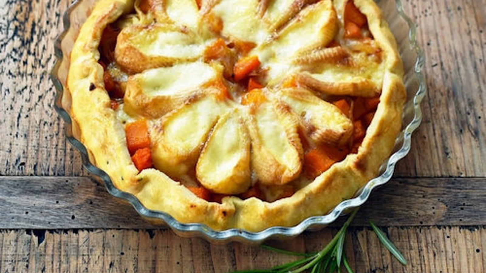 Tarte rustique au potiron et au Goustal