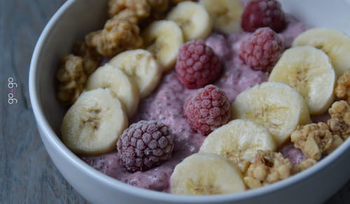 Chia pudding vanille framboise