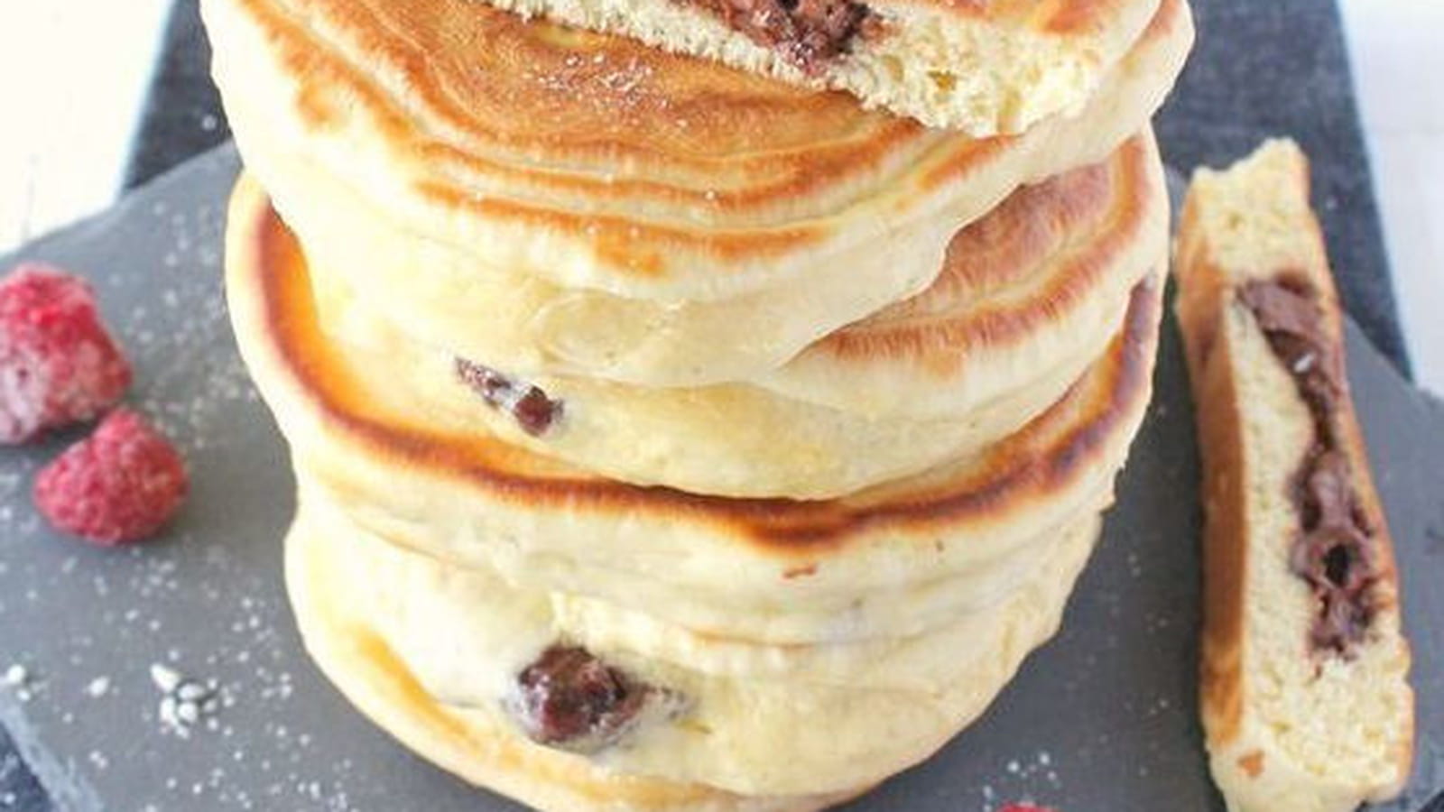 Pancakes au coeur fondant de pâte à tartiner