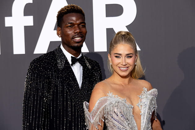 Paul Pogba et sa femme Zulay au photocall du gala amfAR Cannes 2026