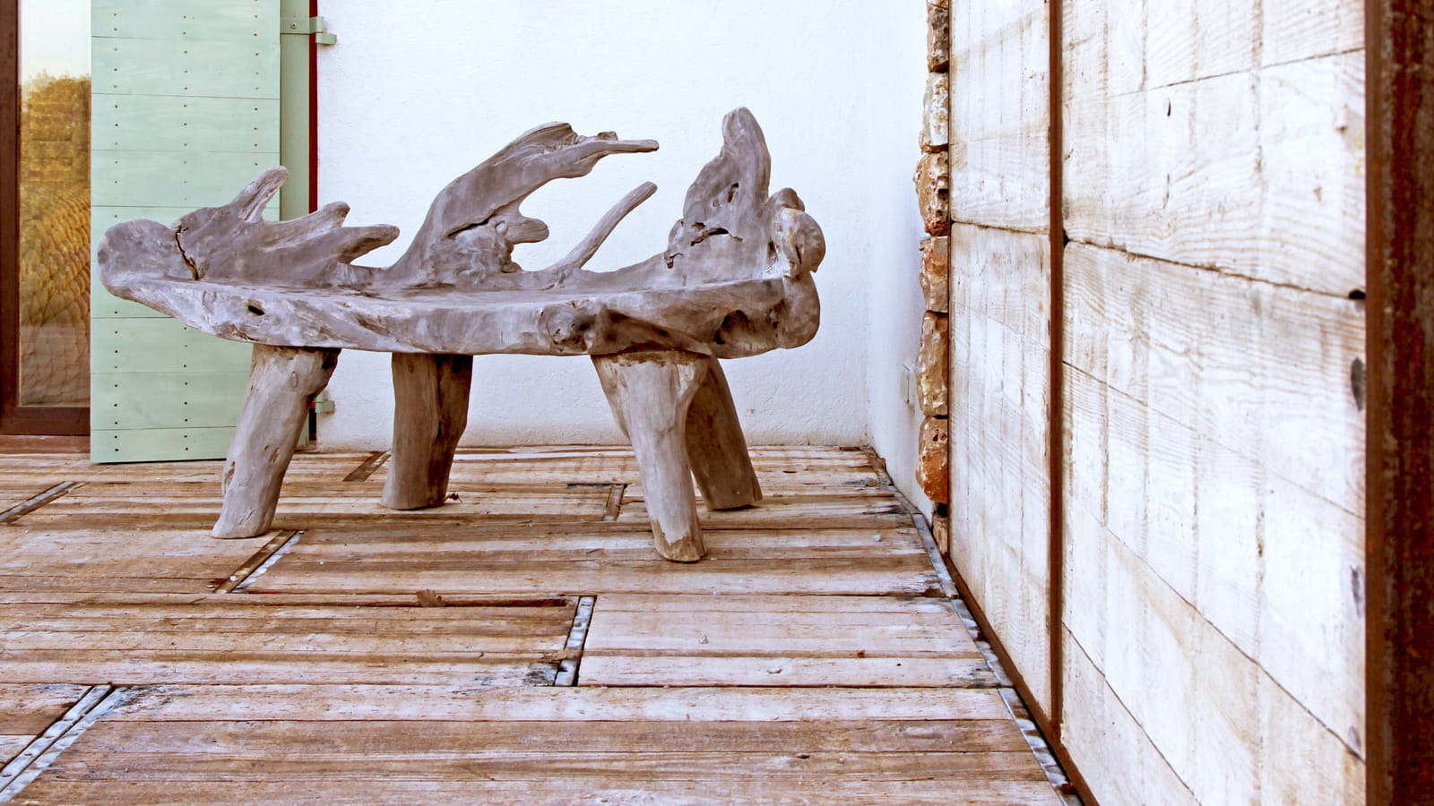 Terrasse en bois flotté