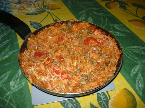 Colombo de riz aux lentilles et à la tomate