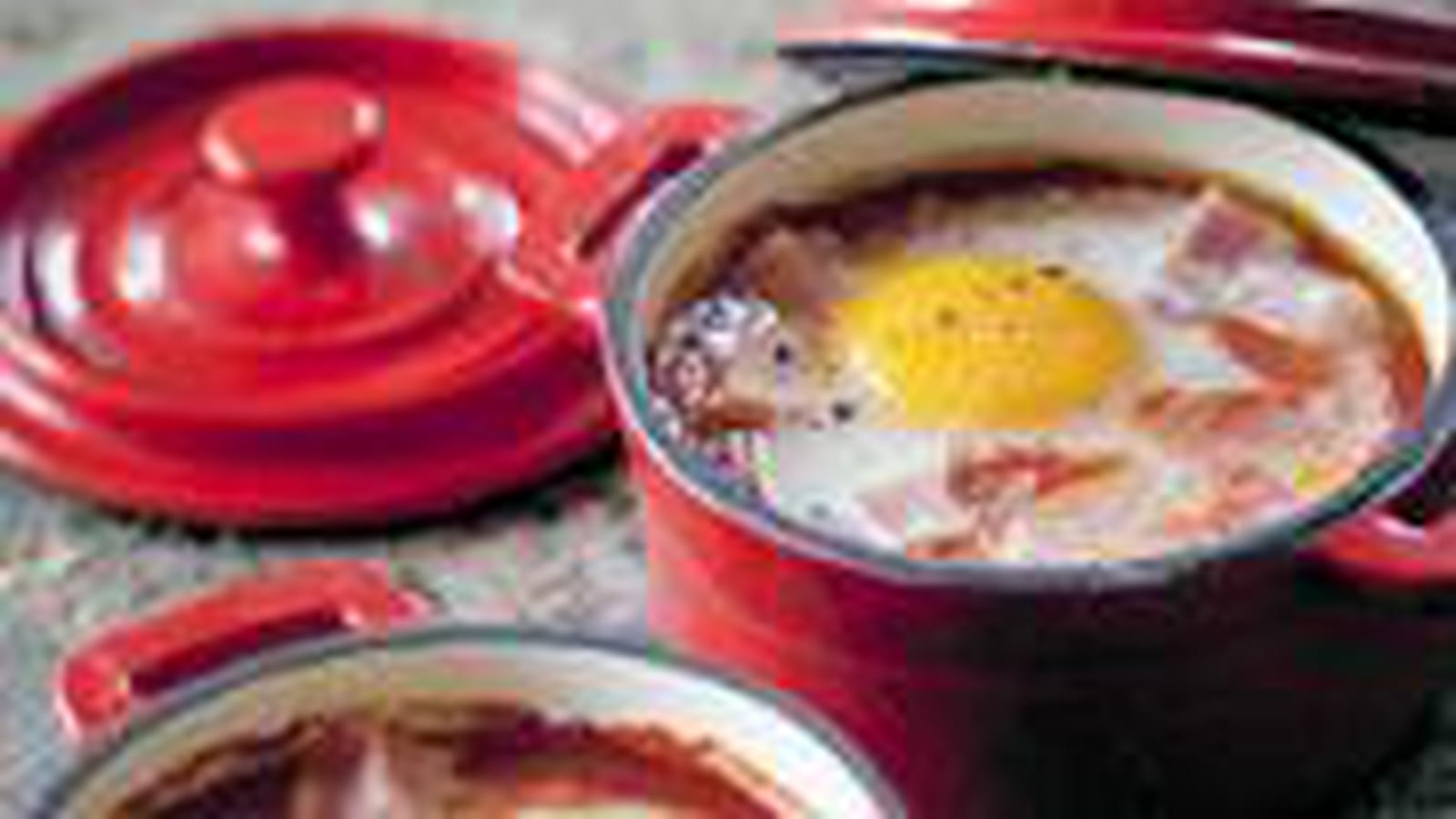 Oeufs cocotte Tomacouli® et jambon