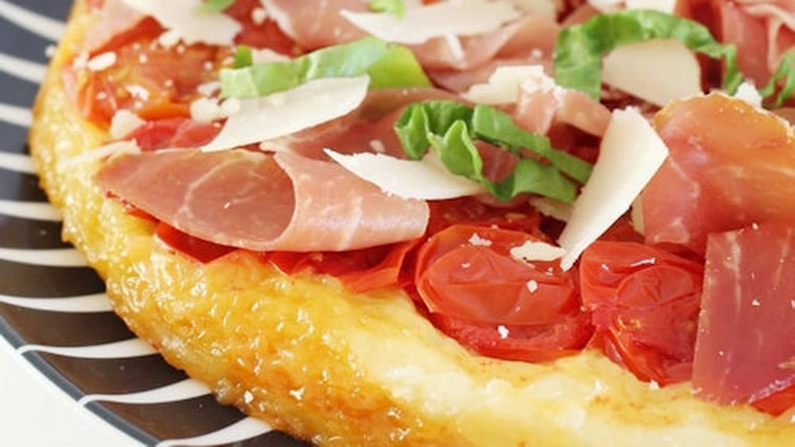 Tatin de Tomates Cerise au Miel, Jambon de Bayonne et Parmesan