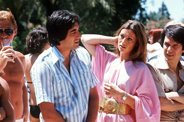 Ringo, Sheila et Salvator Adamo durant les Olympiades d'Europe 1 à Marrakech en 1977