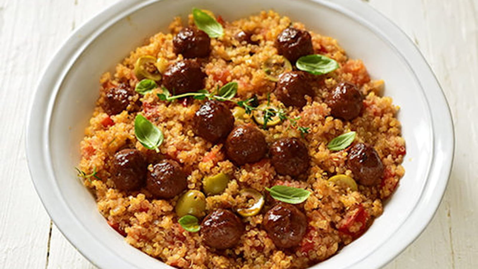 Boulettes et quinoa à la provençale