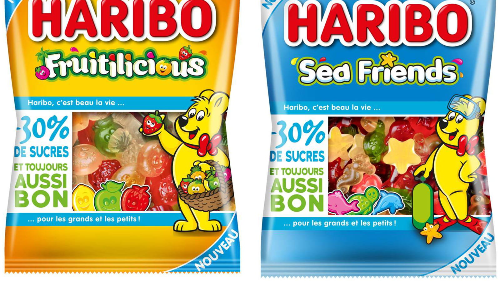 Les bonbons avec -30% de sucres de Haribo