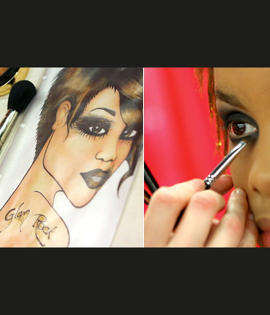 Maquillage noir et dor&eacute;