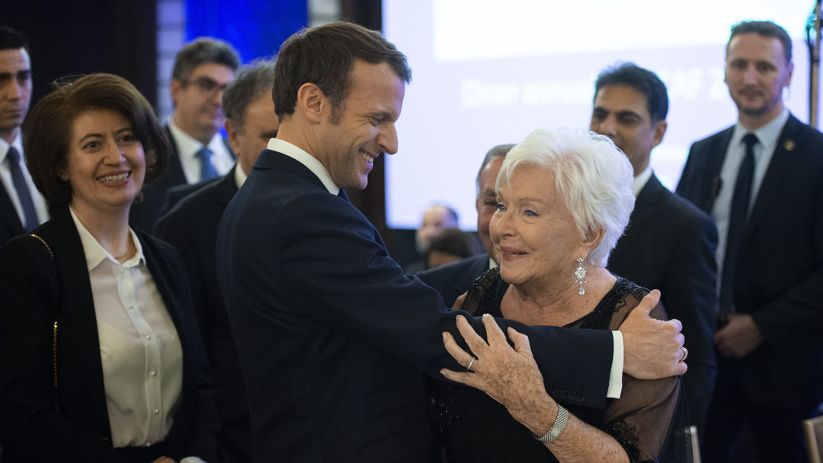 Emmanuel Macron et Line Renaud