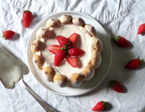 Charlotte aux fraises à la mousse mascarpone
