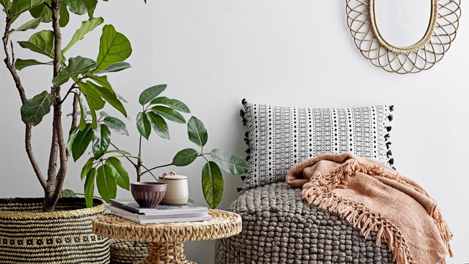 Pouf en laine